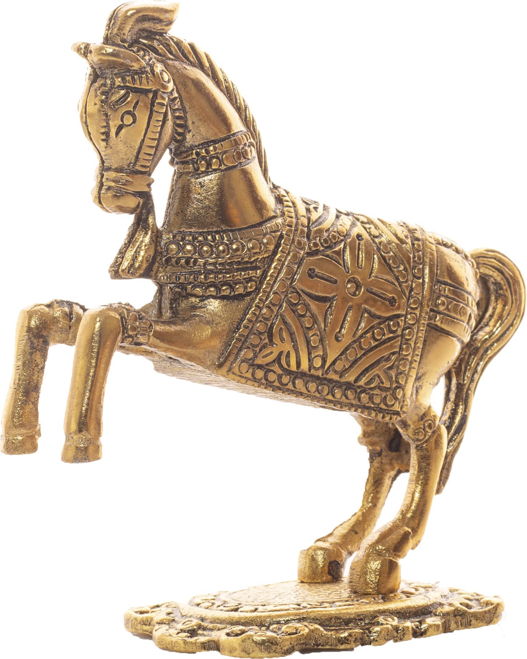 Fashion Bizz Antique Jumping Horse Decorative Showpiece - 11.5 cm