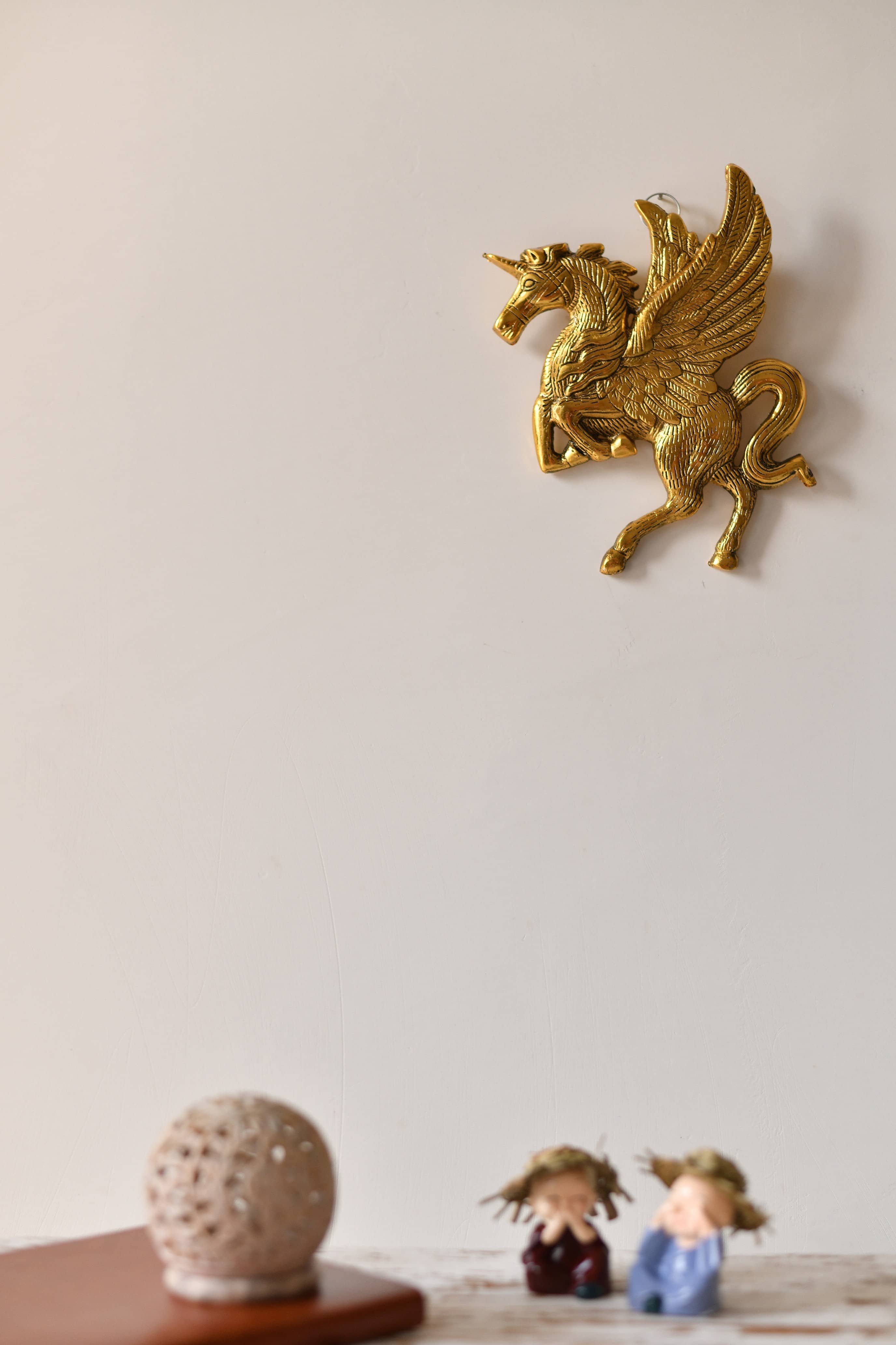 Fashion Bizz Handcrafted Wall Hanging Flying Horse(Unicorn) Decorative Showpiece - 20 cm