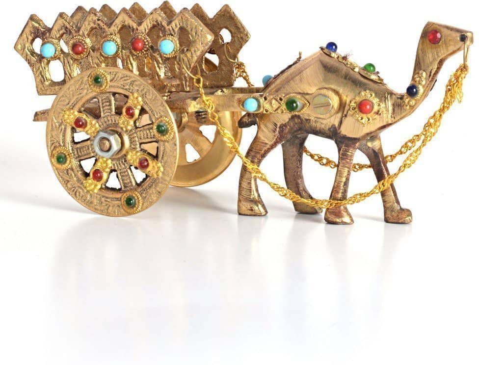 Fashion Bizz Gemstone Studded Pure Brass Camel Showpiece - Pack of 1