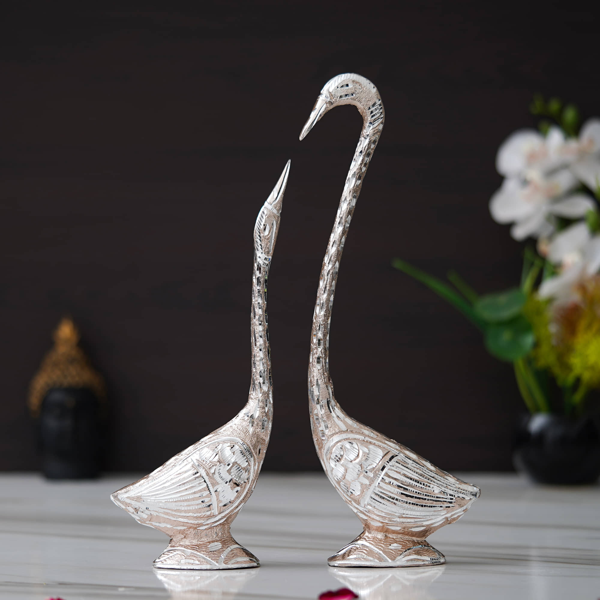 Fashion Bizz Swan Pair / Kissing Duck/Love Birds/ Decorative Showpiece - 30 cm