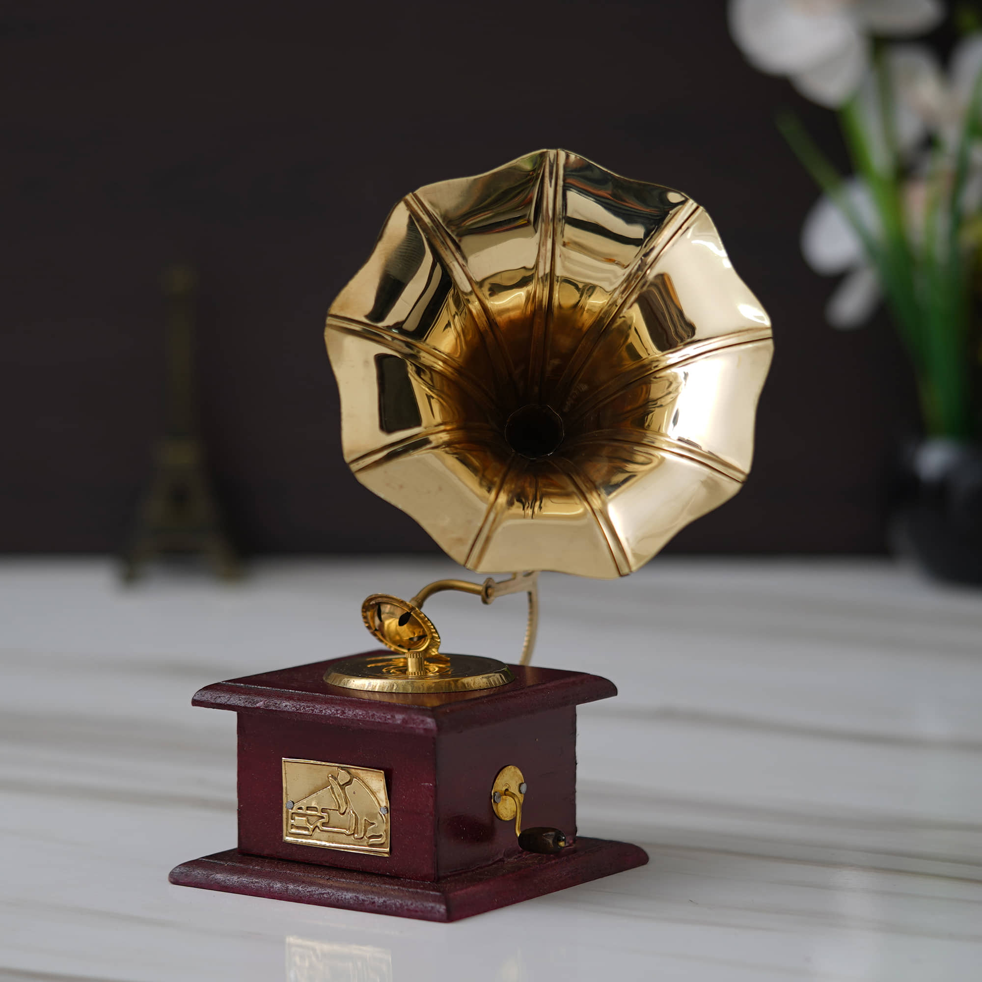 Fashion Bizz Antique Handmade Vintage Dummy Gramophone Decorative Showpiece - 23 cm