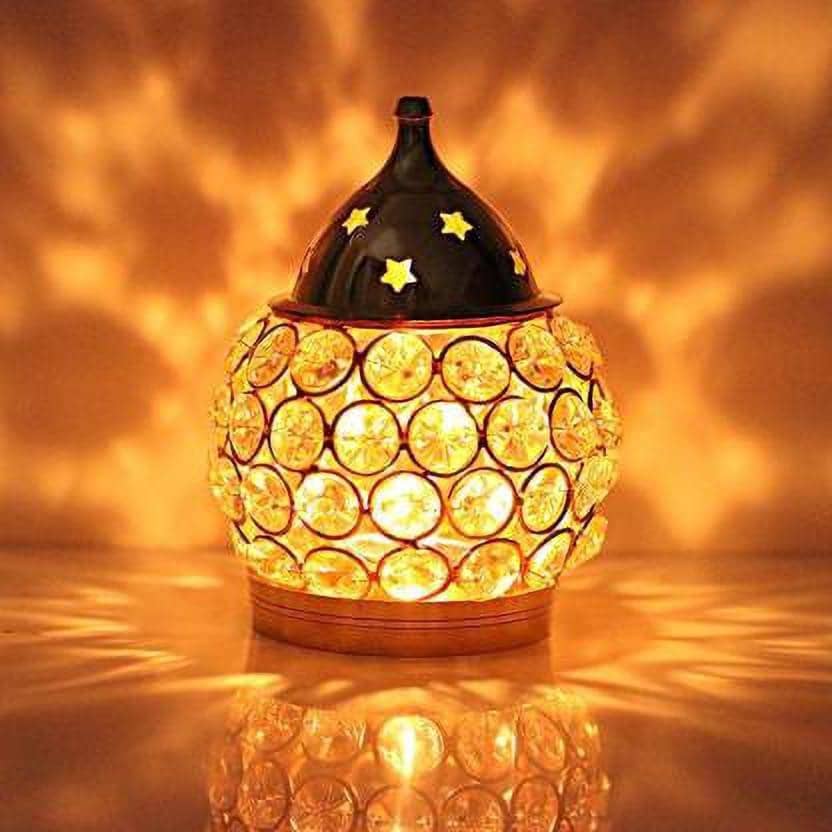 Fashion Bizz Brass Diwali Deepak On Stand Diya Table Diya Decorative Showpiece - 10 cm