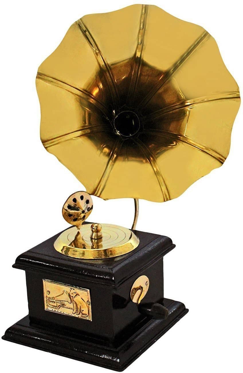 Fashion Bizz Antique Handmade Dummy Gramophone Decorative Showpiece - 23 cm