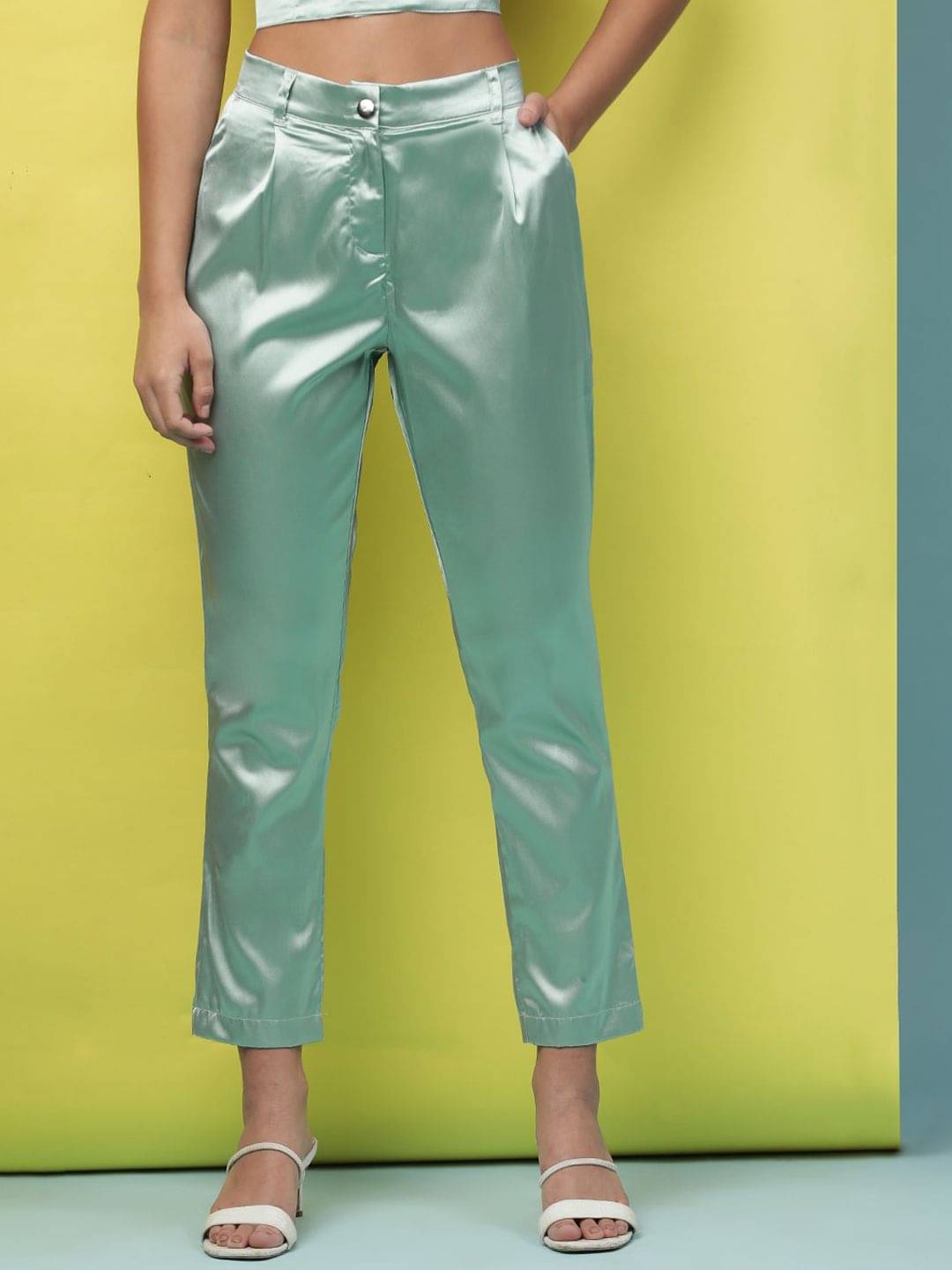     			Freehand Pack of 1 Elastane Tapered Women's Casual Pants ( Green )