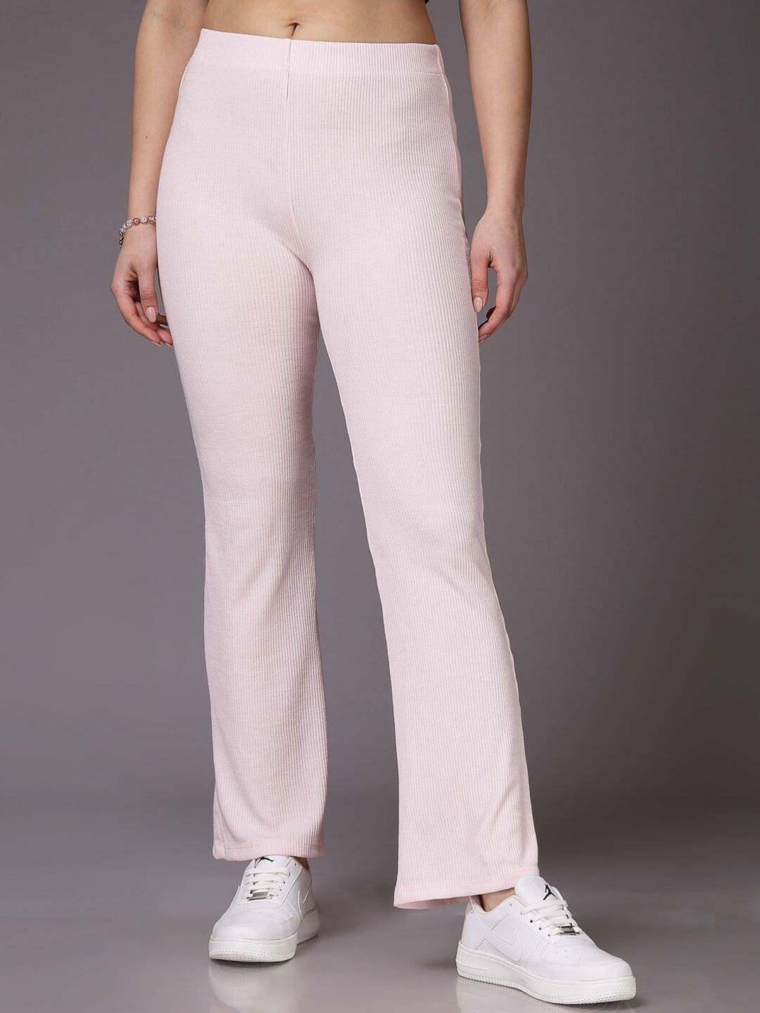     			Freehand Pack of 1 Polyester Flared Women's Casual Pants ( Pink )
