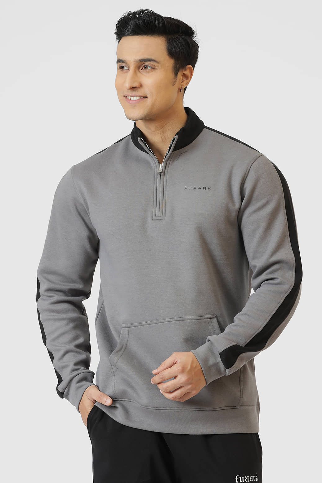 Fuaark Black Cotton Men's Gym Sweatshirt ( Pack of 1 )