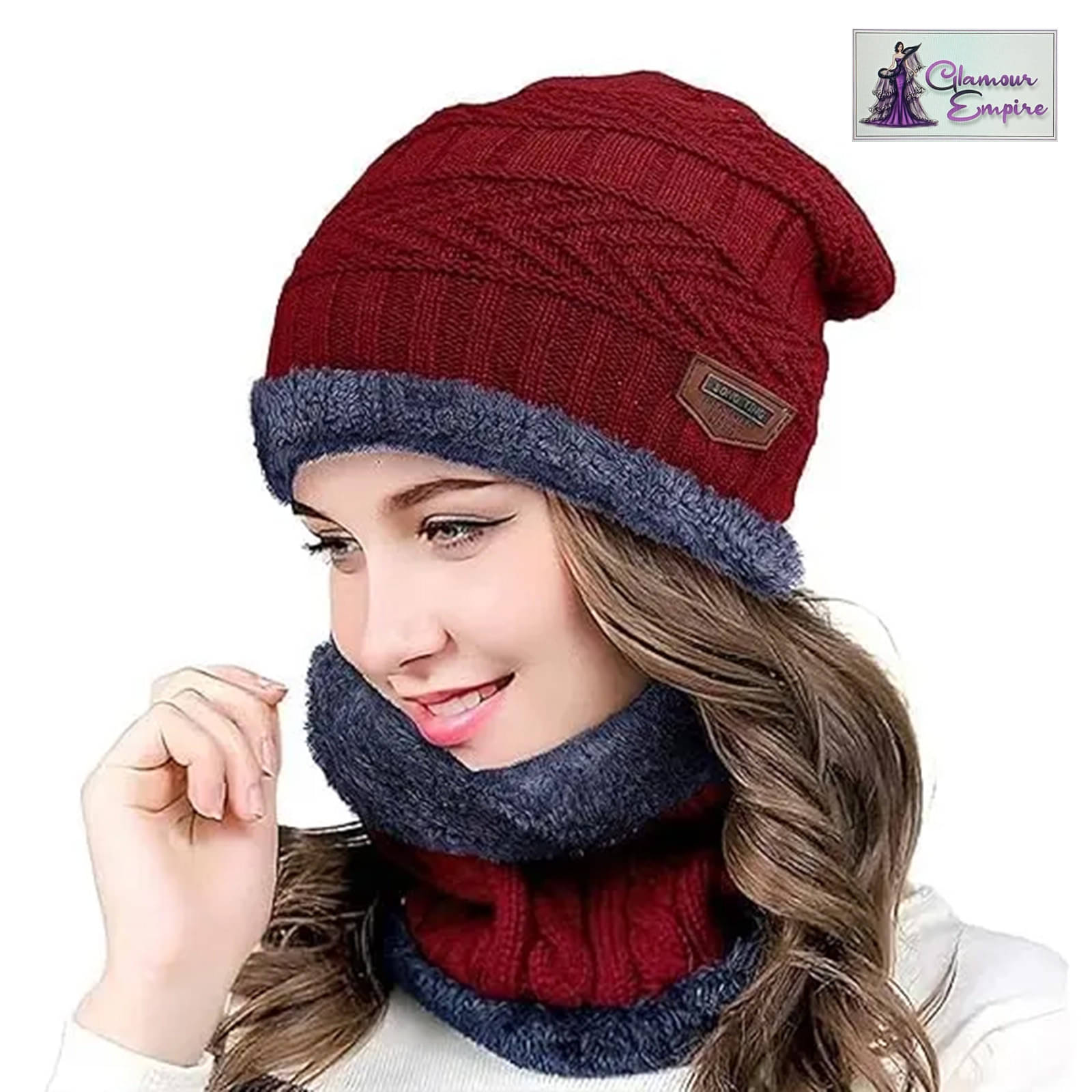     			Glamour Empire II Beanie Cap & Muffler for Men & Women| Beanie Cap| Woolen Topaa Pack of 1 Woollen Men's Cap ( Black )