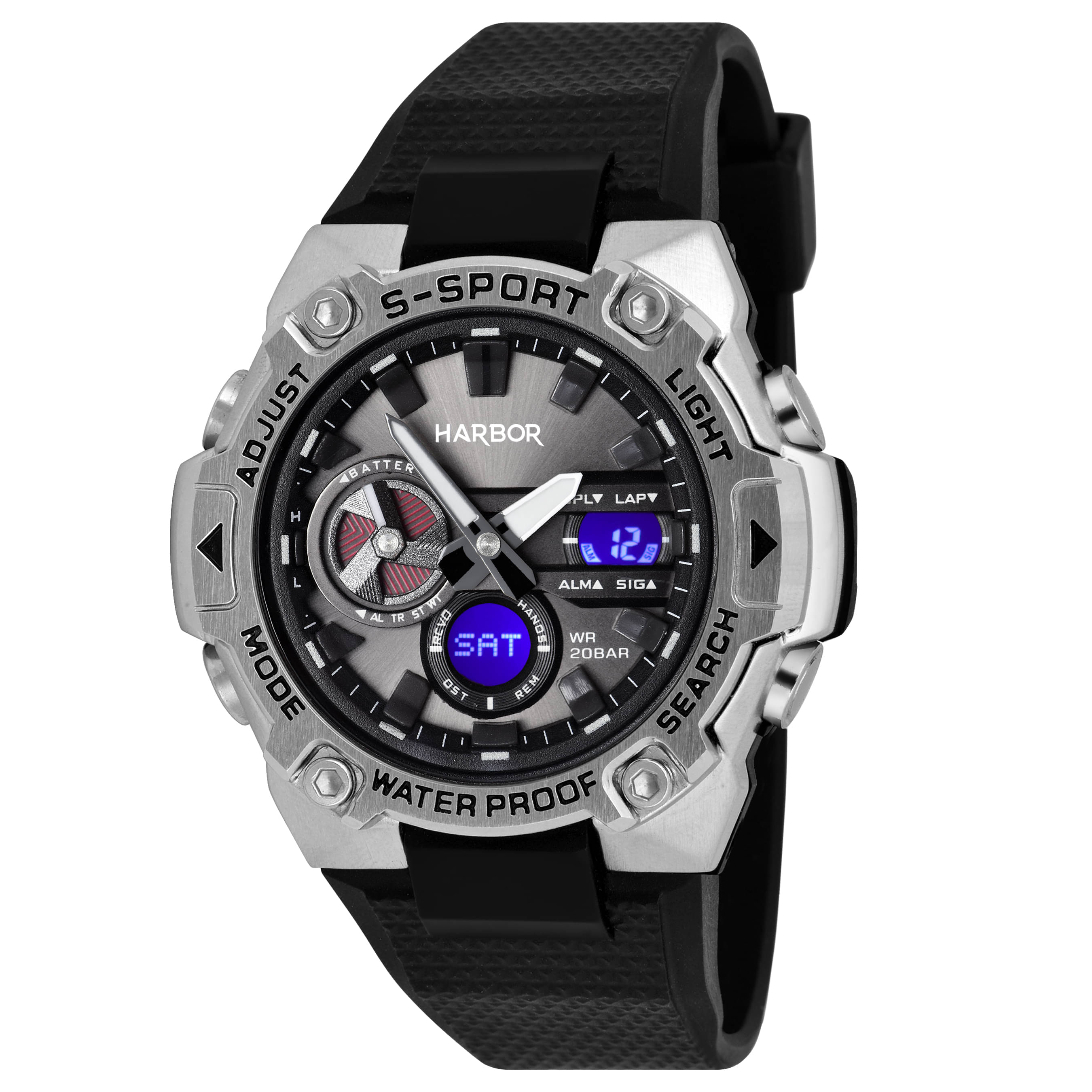     			Harbor Black PU Analog-Digital Men's Watch