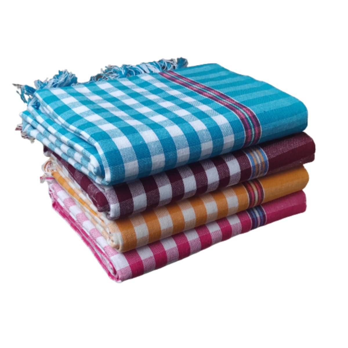    			KAKUMANU Pack of 4 Cotton Above 600 -GSM Bath Towel ( Multicolor )