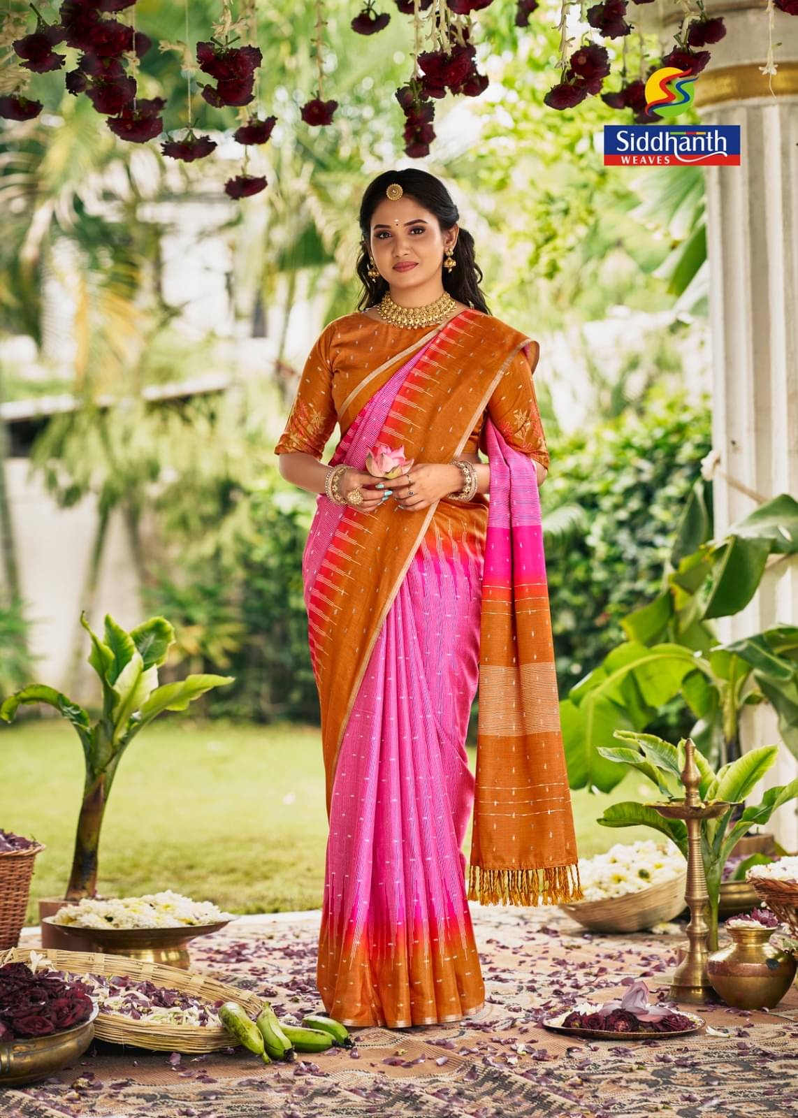 Kalpana Creation Linen Printed Saree With Unstitched Blouse Piece ( Pink ) Kalpana Creation Linen Printed Saree With Unstitched Blouse Piece ( Pink )