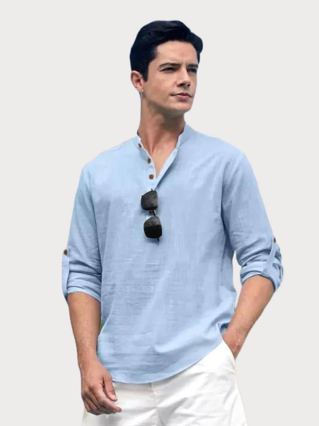 Life Roads Sky Blue Cotton Men's Shirt Style Kurta ( Pack of 1 ) - Kurtas & Kurta Sets | Buy online on ZillyBuy