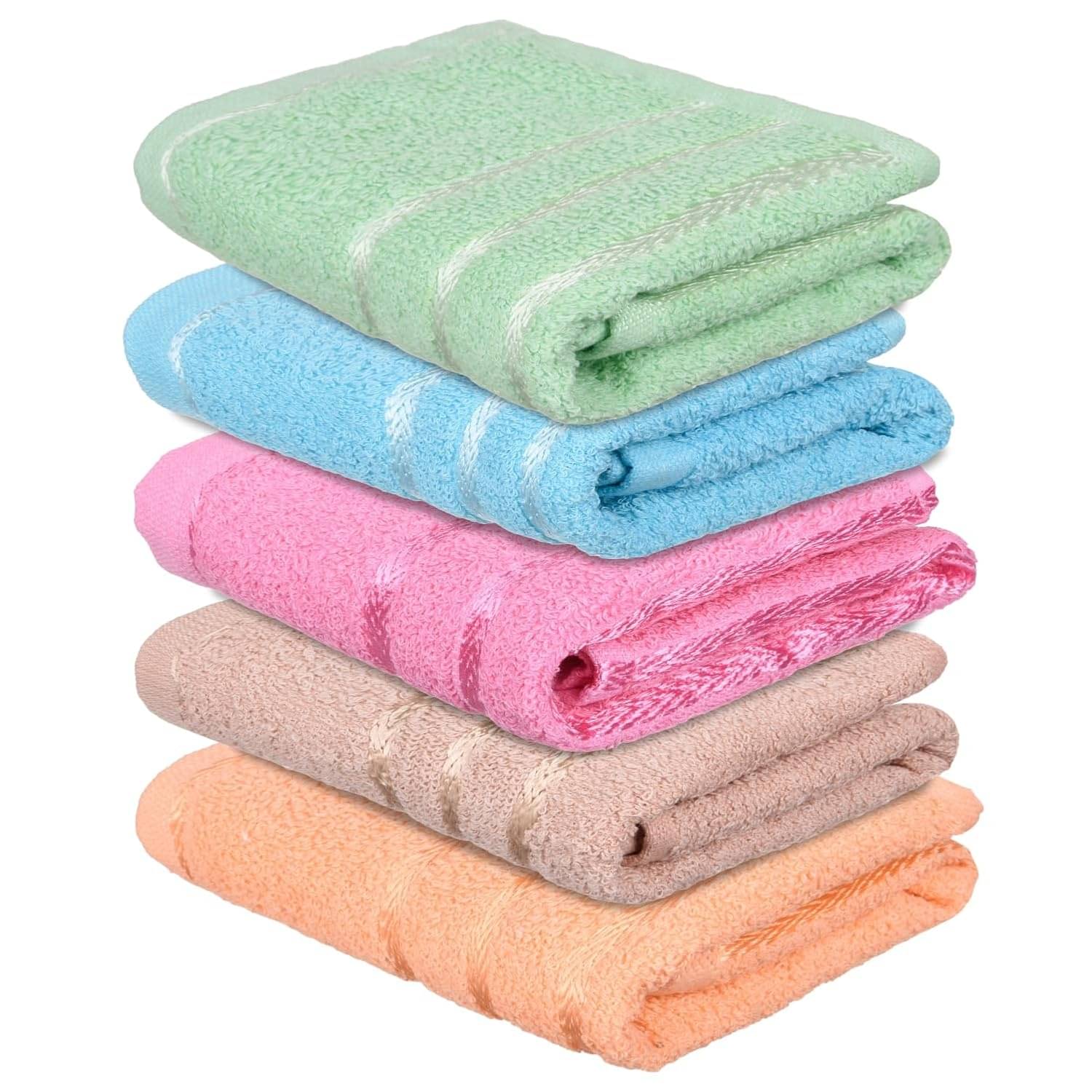 Lootnixx Pack of 5 Cotton Hand Towel ( Assorted ) 40 x 25 cm Lootnixx Pack of 5 Cotton Hand Towel ( Assorted ) 40 x 25 cm