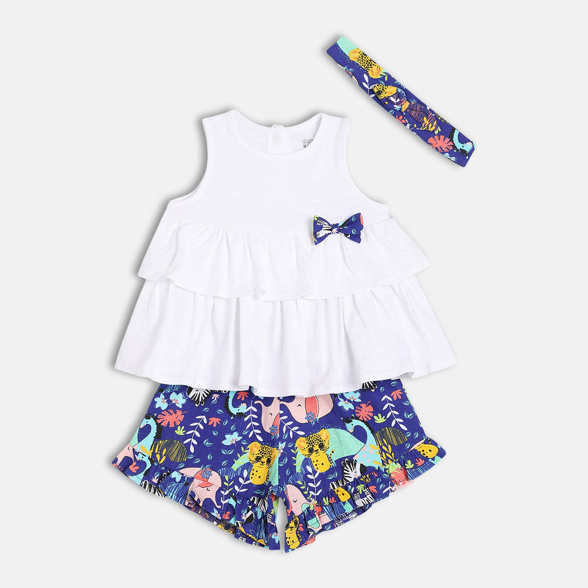     			MINI KLUB Pack of 1 Baby Girls Cotton Blend Top & Shorts ( Multicolor )