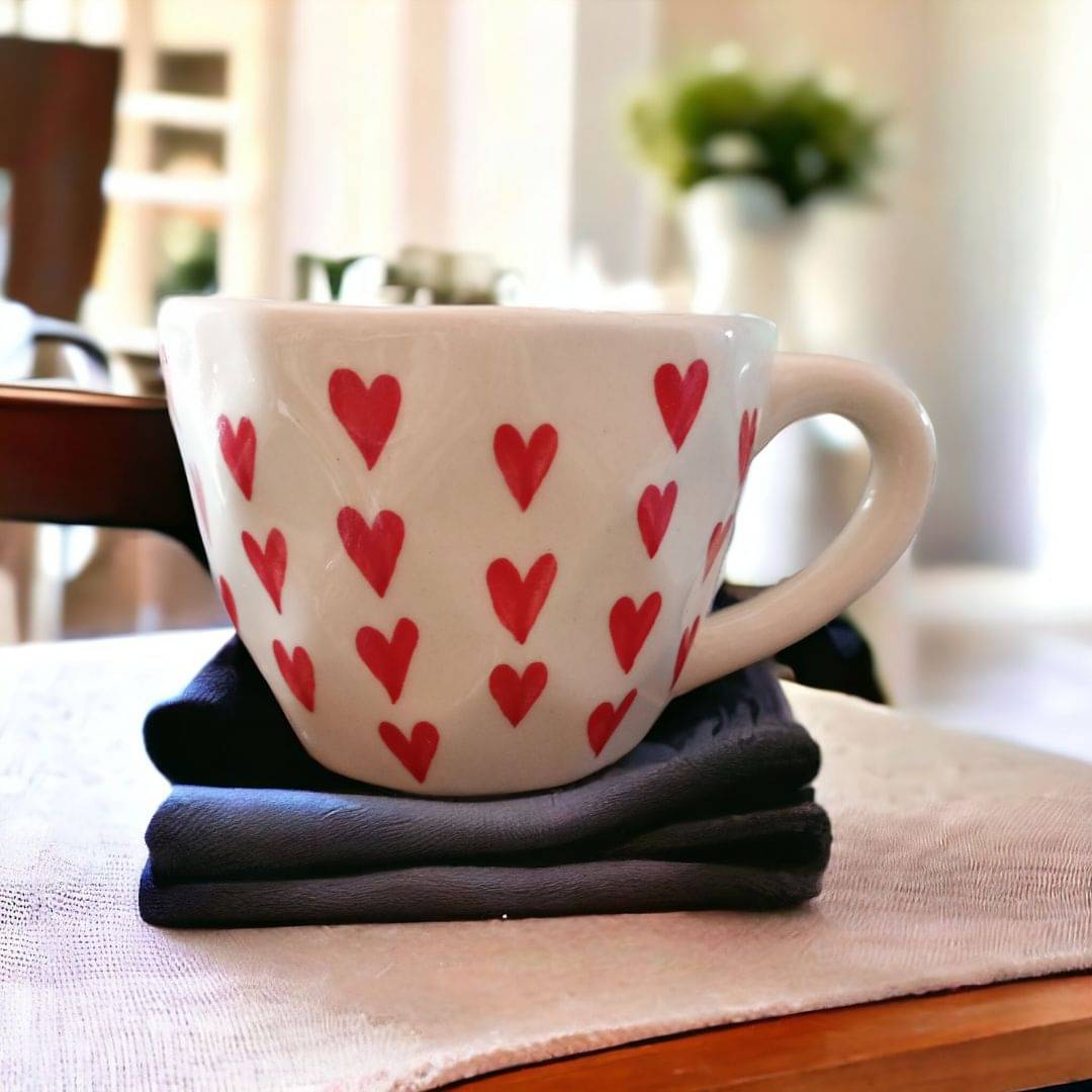     			Malaikah Red Hrt Cp & Sucr Ceramic Coffee Mug 150 mL ( Pack of 1 )