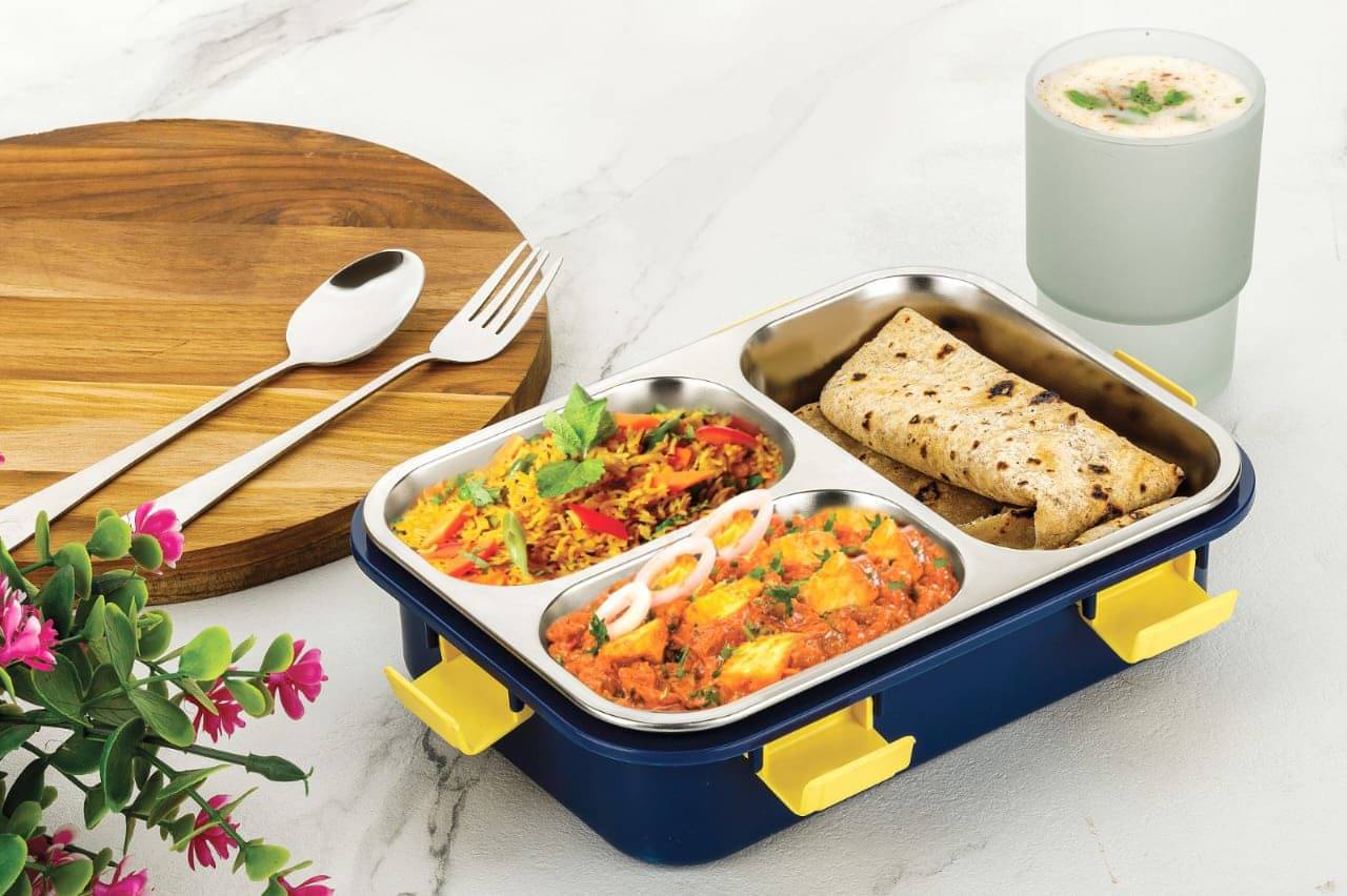     			NCMART 3 Section Stainless Steel Insulated Lunch Box 1 - Container ( Pack of 1 )
