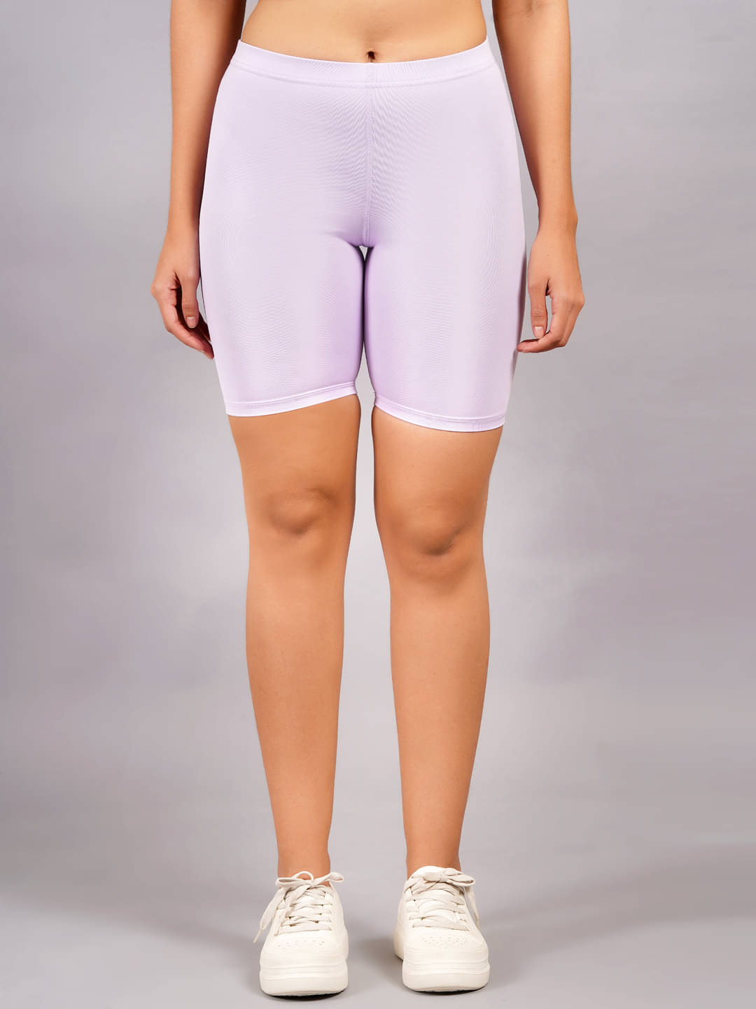     			NEVER LOSE Peach Polyester Solid Shorts - Single