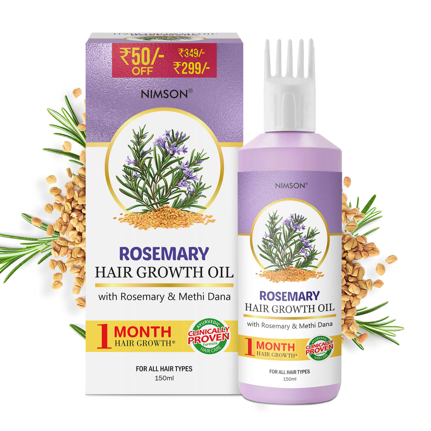     			Nimson Rosemary Hair Growth Oil for hair growth(150 ml Oil + 30 ml Shampoo Free) (Pack of 1)