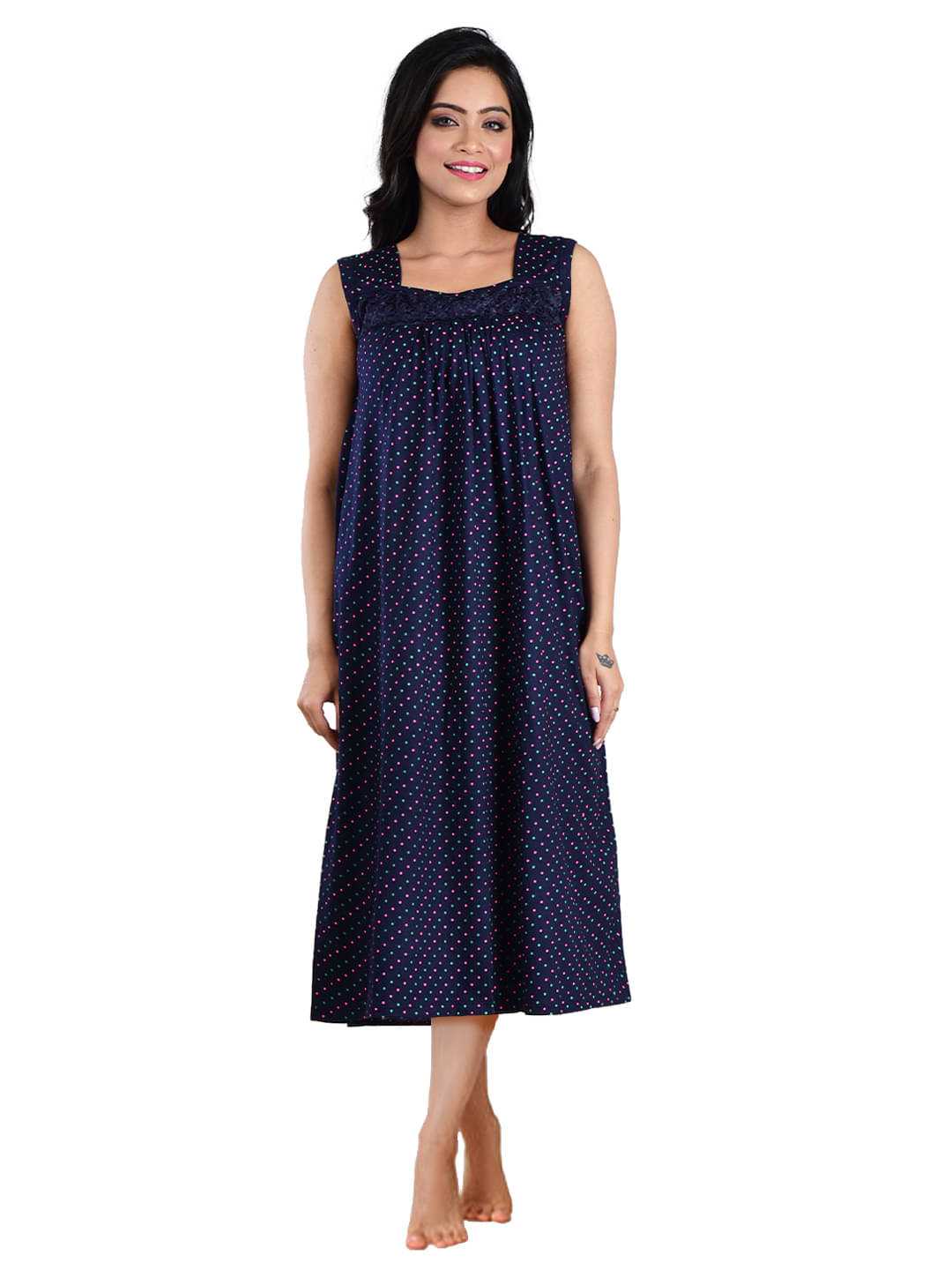     			PIYALI'S CREATION WOMEN'S Navy Blue Hosiery Women's Nightwear Nighty & Night Gowns ( Pack of 1 )