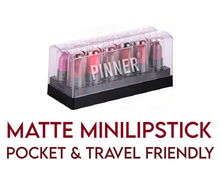     			Pinner Minis Pout Party Matte Lipstick Highly Pigmented Mini Lipsticks (Set of 12 )