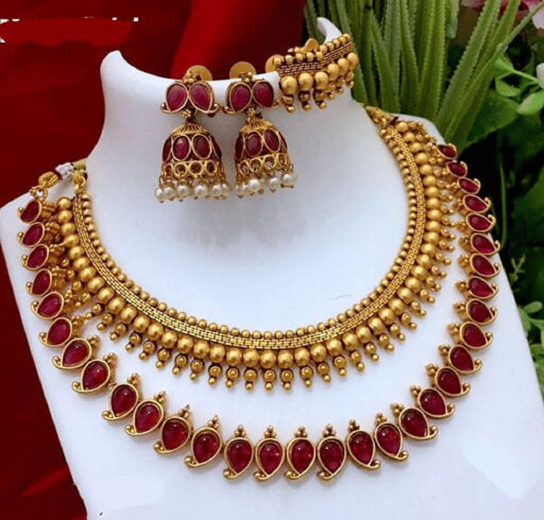     			RIENTA JWL Red Alloy Necklace Set ( Pack of 2 )