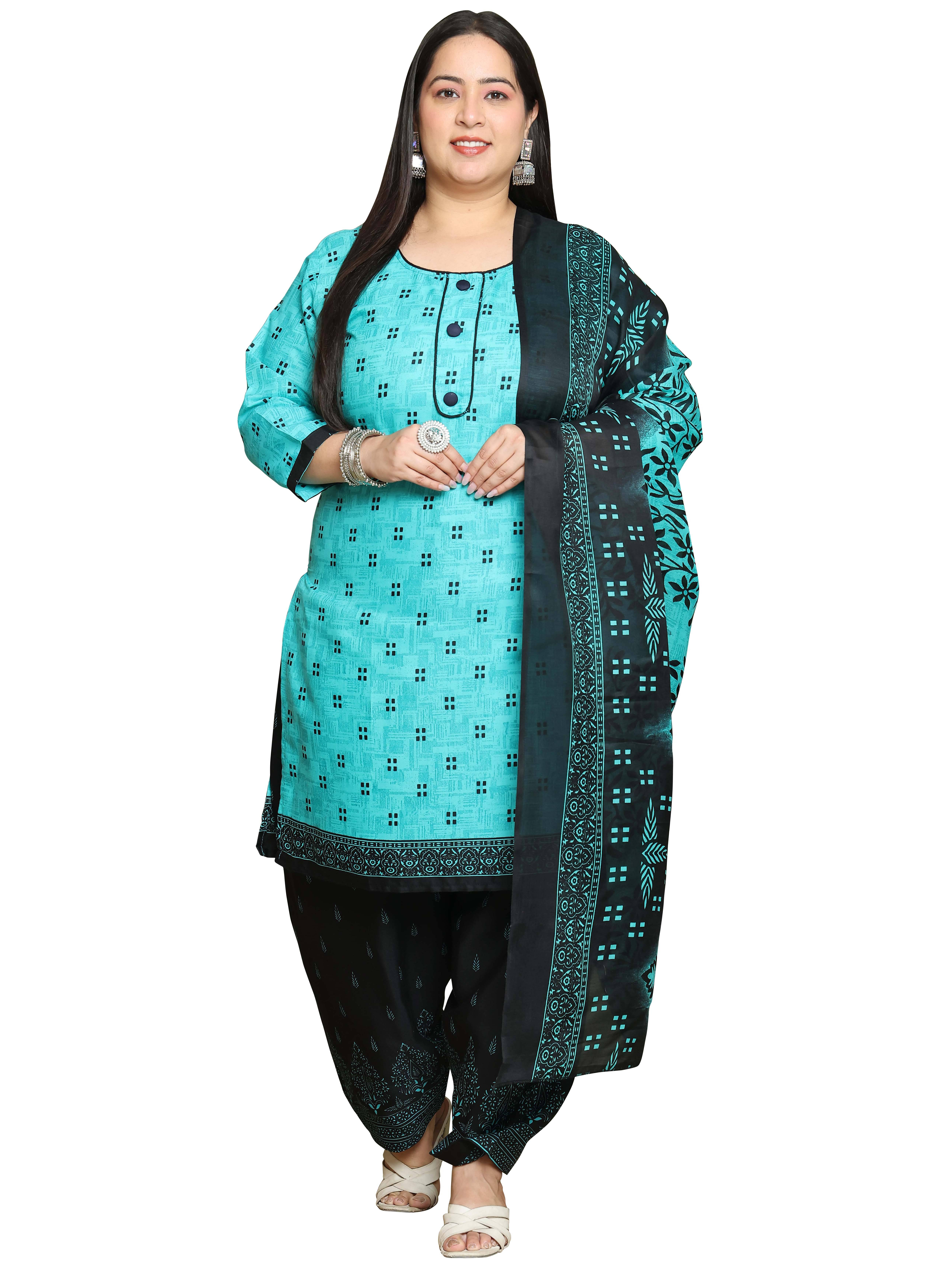 Rajnandini Women Cotton Blend Printed Straight Kurti With Patiala Salwar ( Green ) Rajnandini Women Cotton Blend Printed Straight Kurti With Patiala Salwar ( Green )