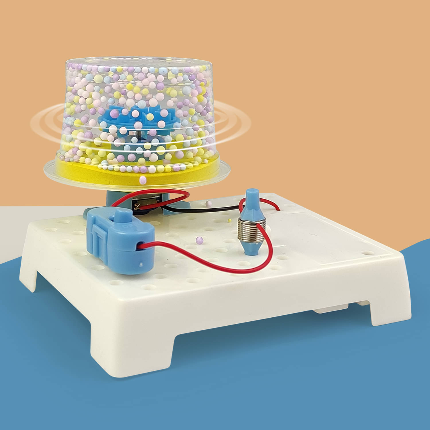    			STEM Toys, DIY Science Kit with Motor, Switch, Spring Clip, Plastic Board, EVA Foam, Paddle Wheel, Cup, Foam Balls, Motor Clamp