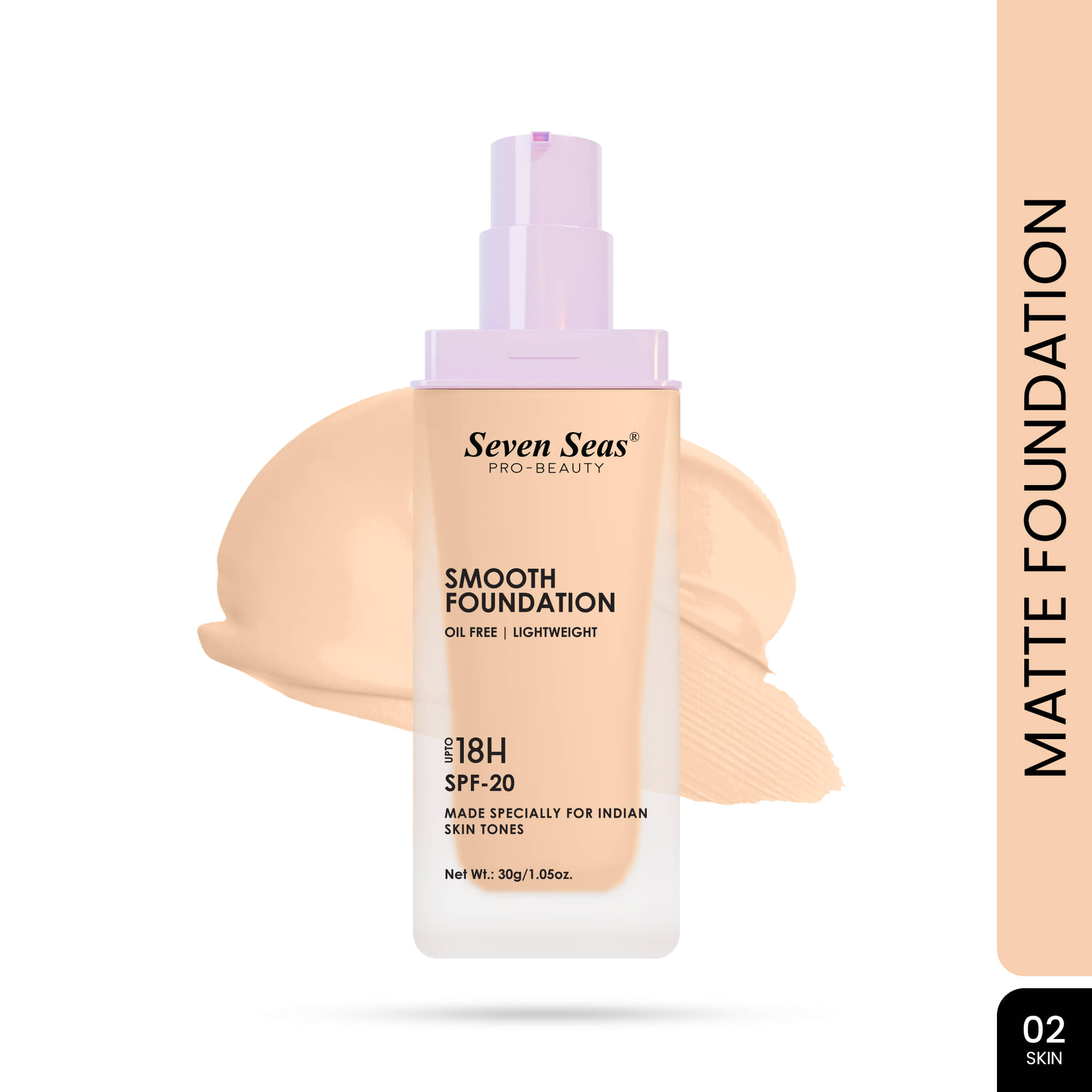     			Seven Seas Matte Liquid For All Skin Types Skin Light Foundation Pack of 1
