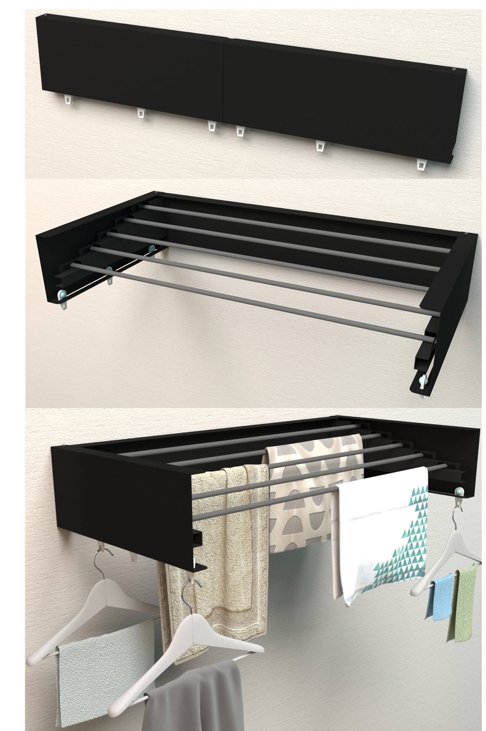     			Sole Module Wall Mounted Foldable Cloth Drying Sleek Rack