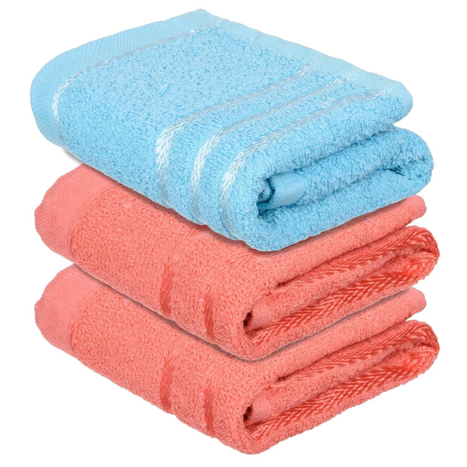     			Swadesi E Shop Pack of 3 Cotton 351-400 -GSM Hand Towel ( Assorted )