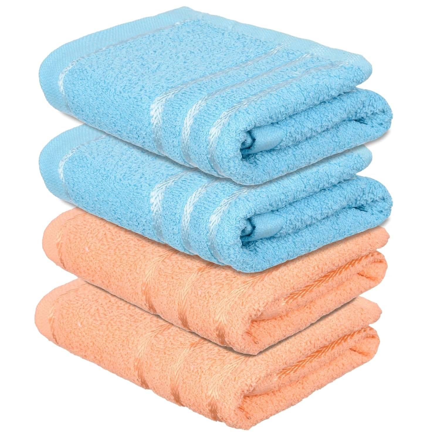 Swadesi E Shop Pack of 4 Cotton 351-400 -GSM Hand Towel ( Assorted ) Swadesi E Shop Pack of 4 Cotton 351-400 -GSM Hand Towel ( Assorted )