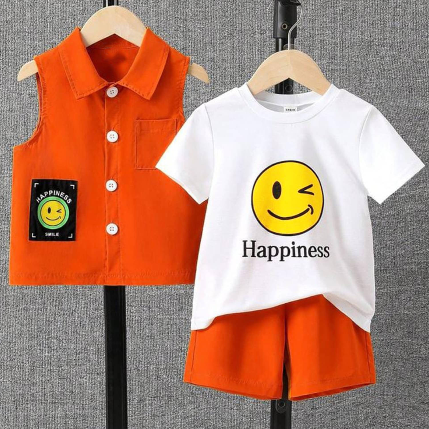     			TitTom Pack of 1 Boys Cotton T-Shirt & Shorts Set ( Orange )