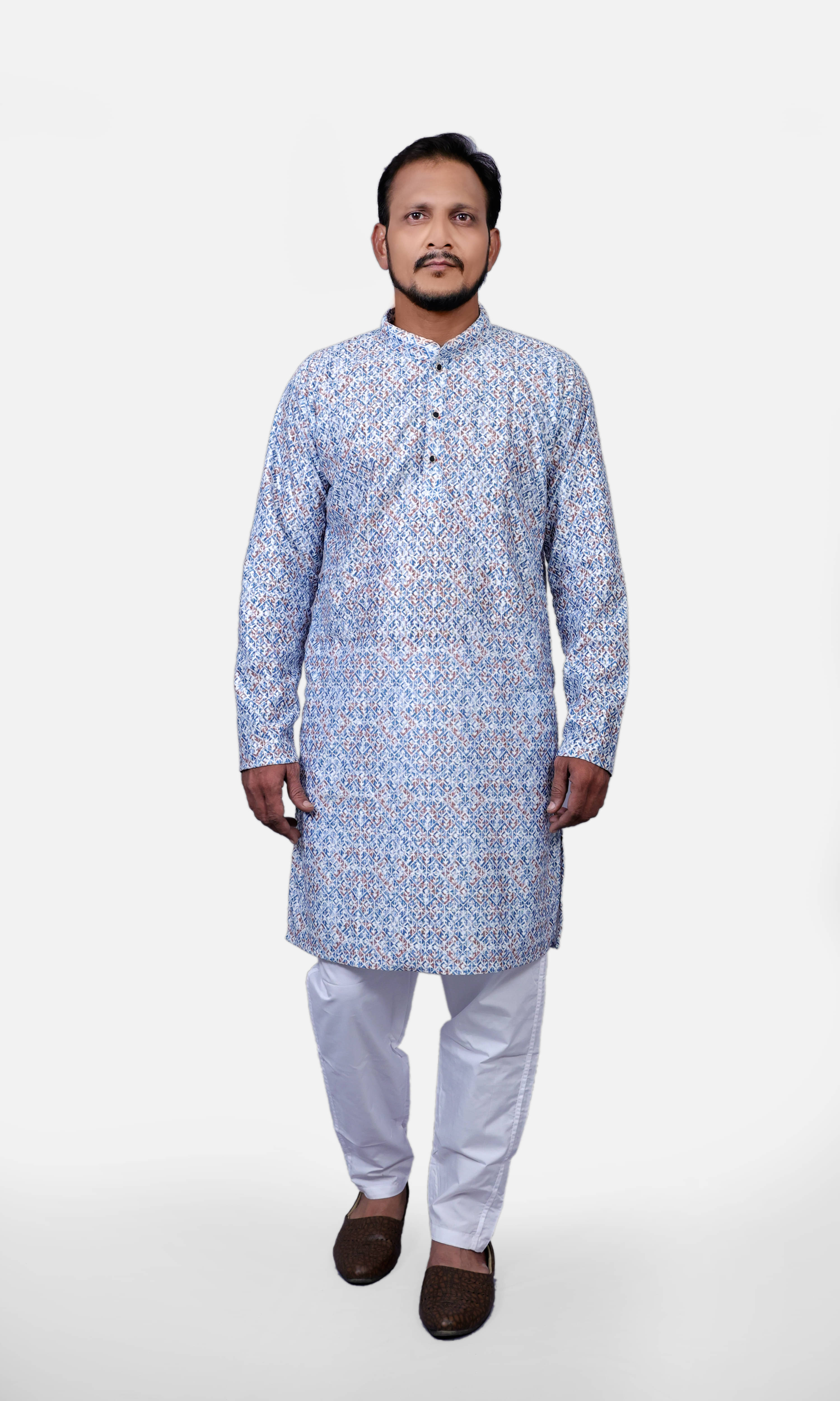 VILLAIN Blue Rayon Regular Fit Men's Kurta Pyjama Set ( Pack of 1 ) VILLAIN Blue Rayon Regular Fit Men's Kurta Pyjama Set ( Pack of 1 )