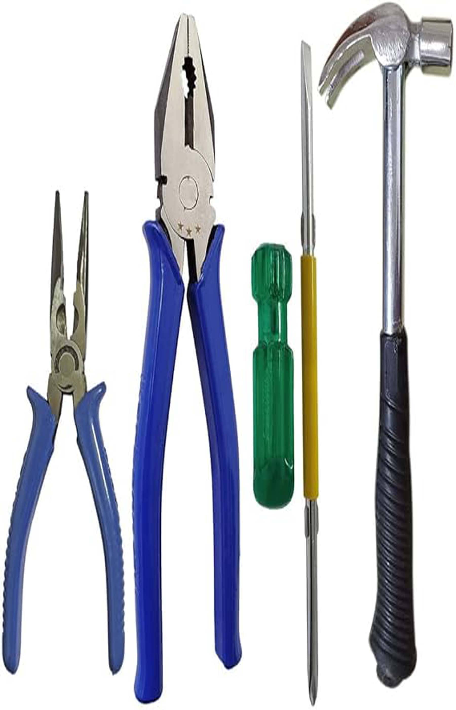     			WINDEXA, Heavy duty Plier Blue Claw Hammer 2in1 Screwdriver and Nose Plier set Hand Tool Kit