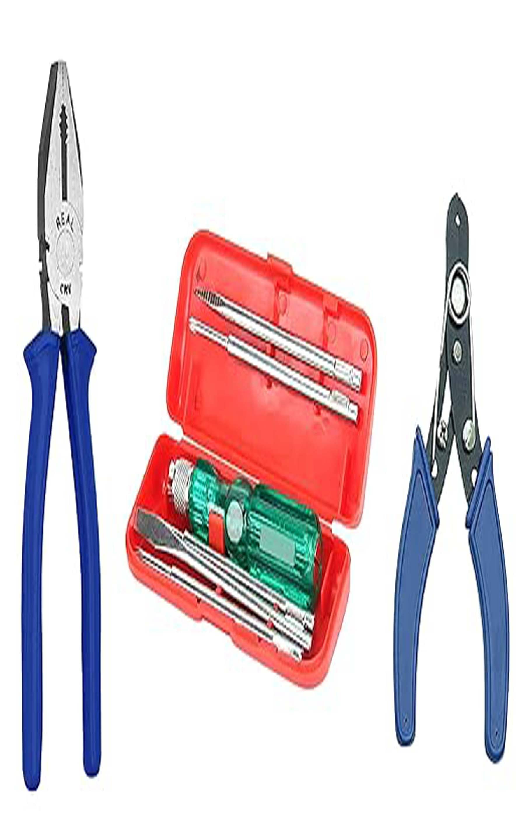     			WINDEXA,Tools For Home | Screwdriver Set | Screwdriver Set Tools Kit | Hand Tool Set With Lineman Plier, Wire Cutter & 5 Piece Screwdriver Set | Electrical Tools