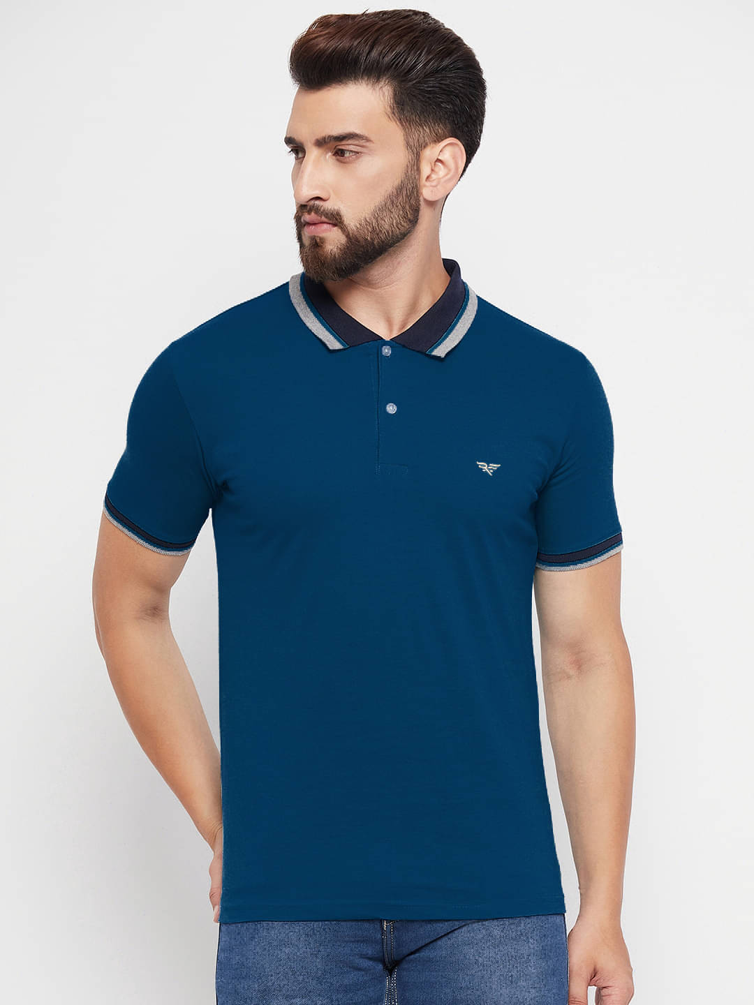 XYRIS Pack of 1 Cotton Blend Regular Fit Solid Half Sleeves Men's Polo T Shirt ( Navy ) XYRIS Pack of 1 Cotton Blend Regular Fit Solid Half Sleeves Men's Polo T Shirt ( Navy )