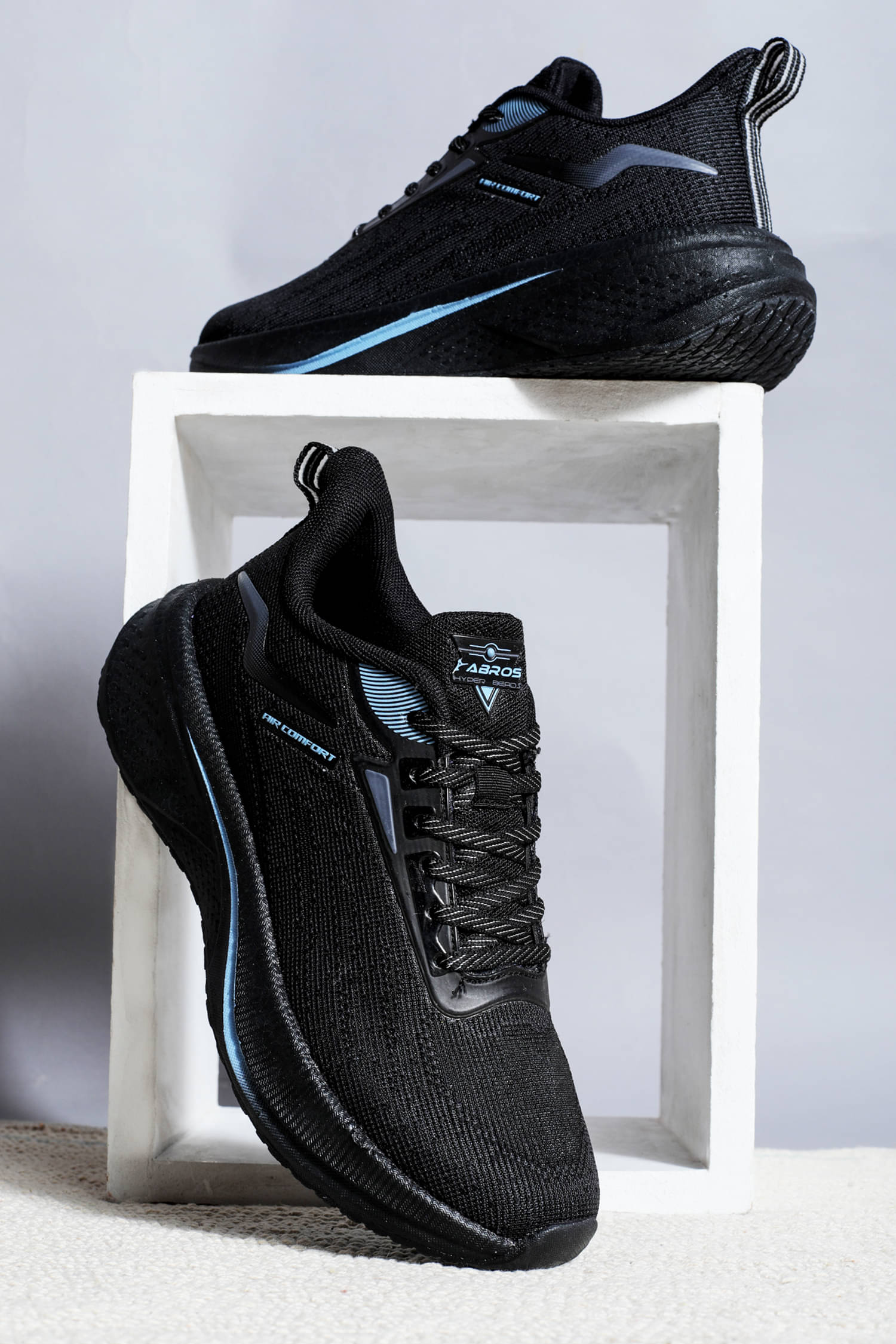     			Abros RENON-ON Black Men's Sports Running Shoes