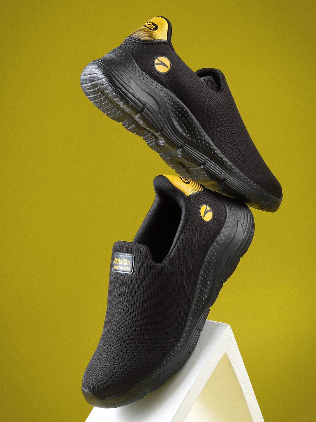     			Action - Black Boy's Running Shoes ( 1 Pair )