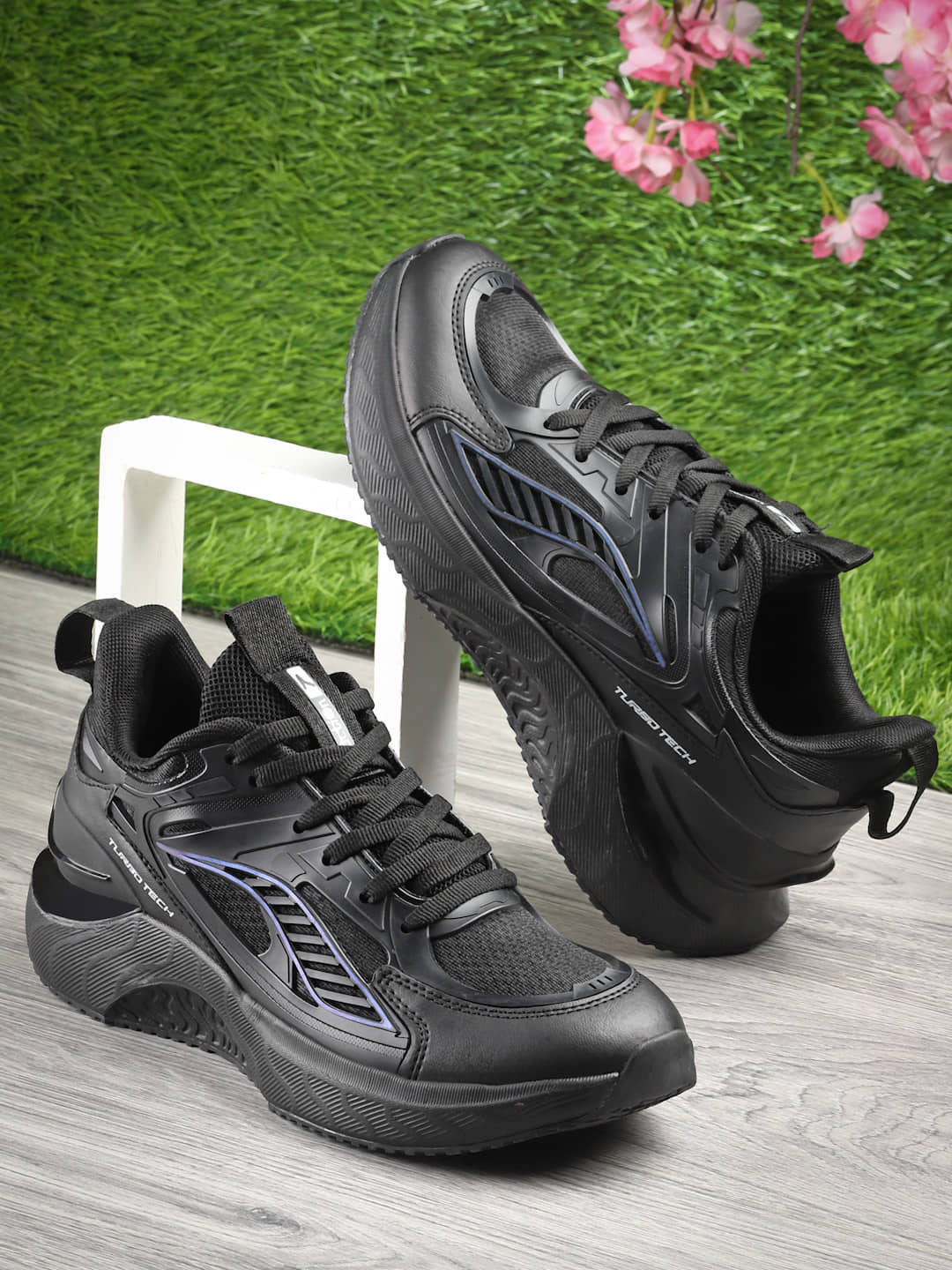 Action Breathable For Men Black Men's Sports Running Shoes - Sports Shoes | Buy online on ZillyBuy