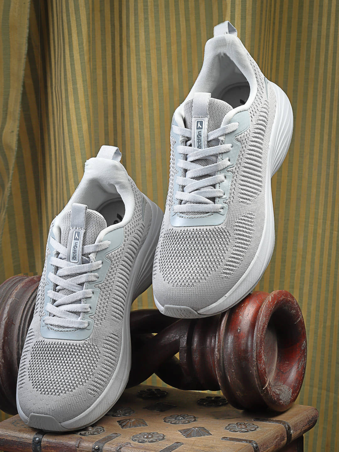 Action Breathable For Men Silver Men's Sports Running Shoes - Sports Shoes | Buy online on ZillyBuy