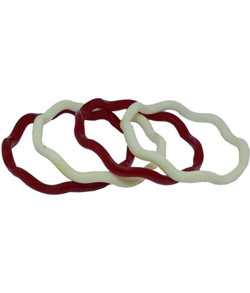    			Bovzen Red Bangle ( Pack of 4 )