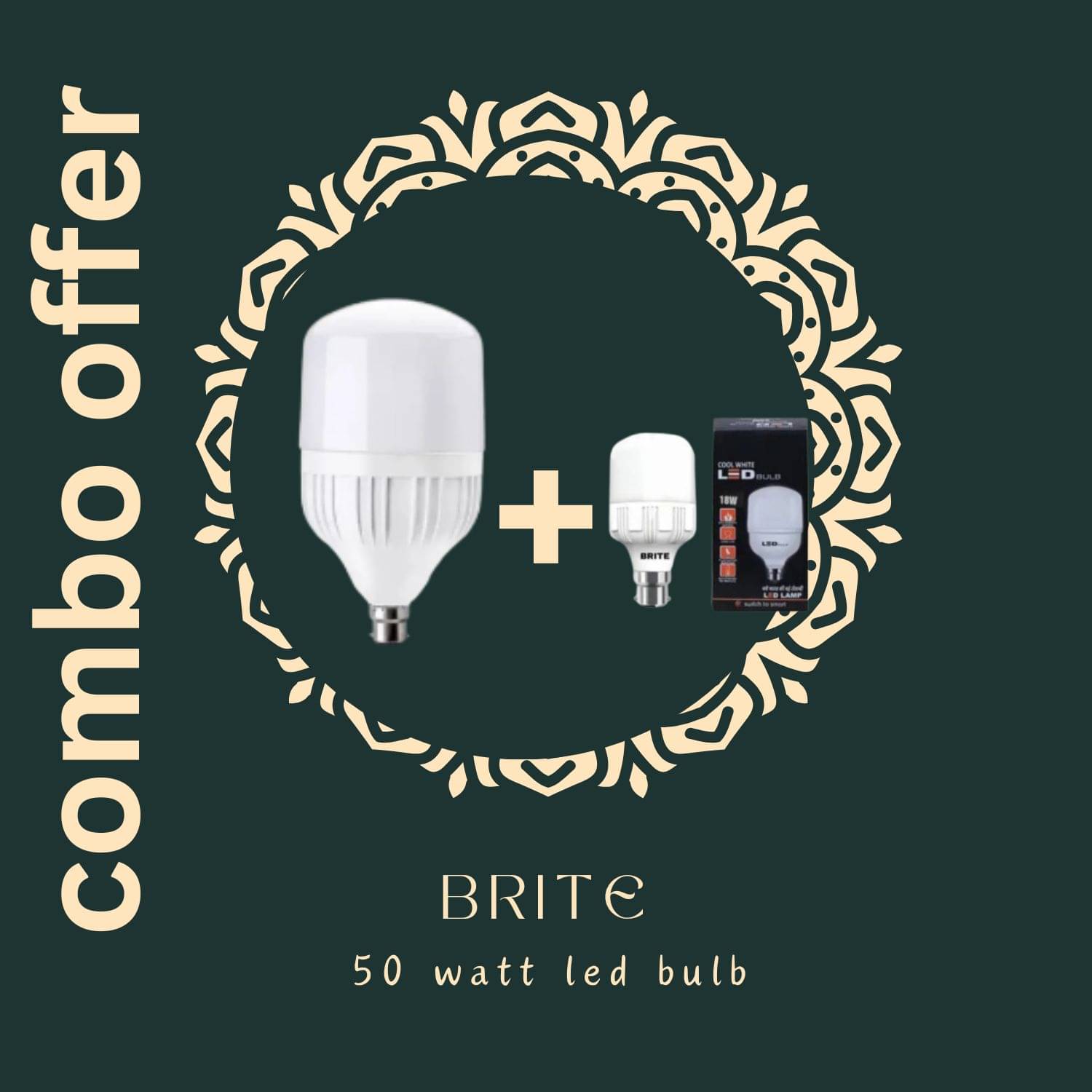 Brite 50W Cool Day Light LED Bulb ( Pack of 2 )     			Brite 50W Cool Day Light LED Bulb ( Pack of 2 )