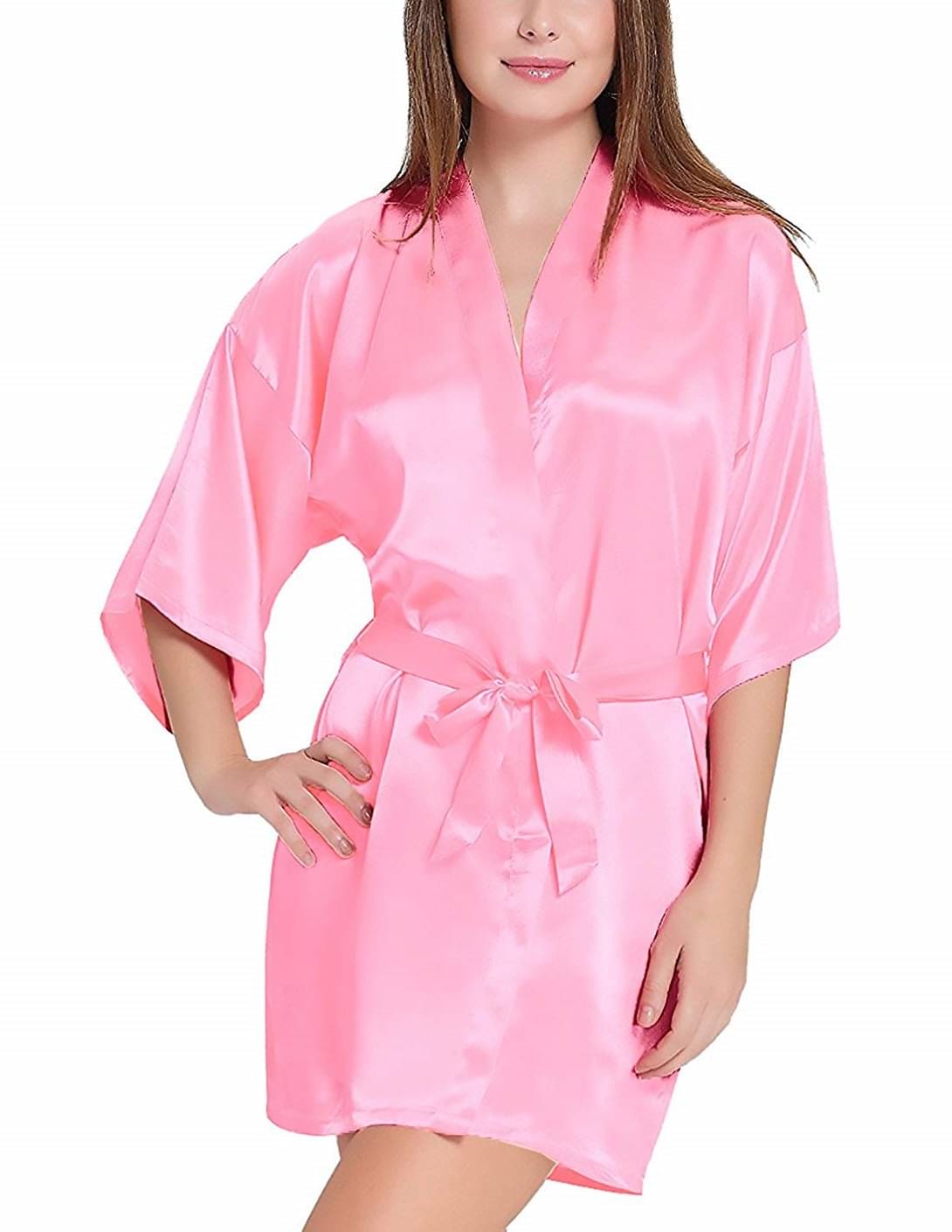     			Calendula Light Pink Satin Women's Nightwear Robes ( Pack of 1 )