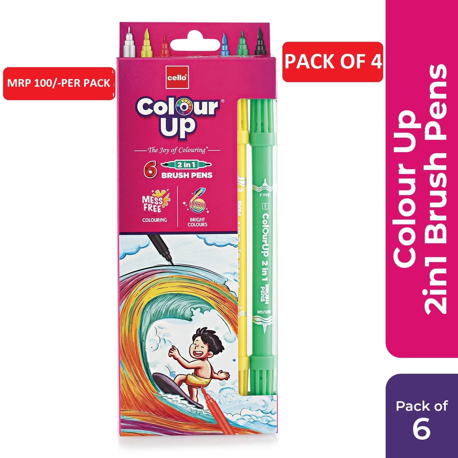     			Cello Colour  Up 6 Set Brush Pens (Pack of 4)