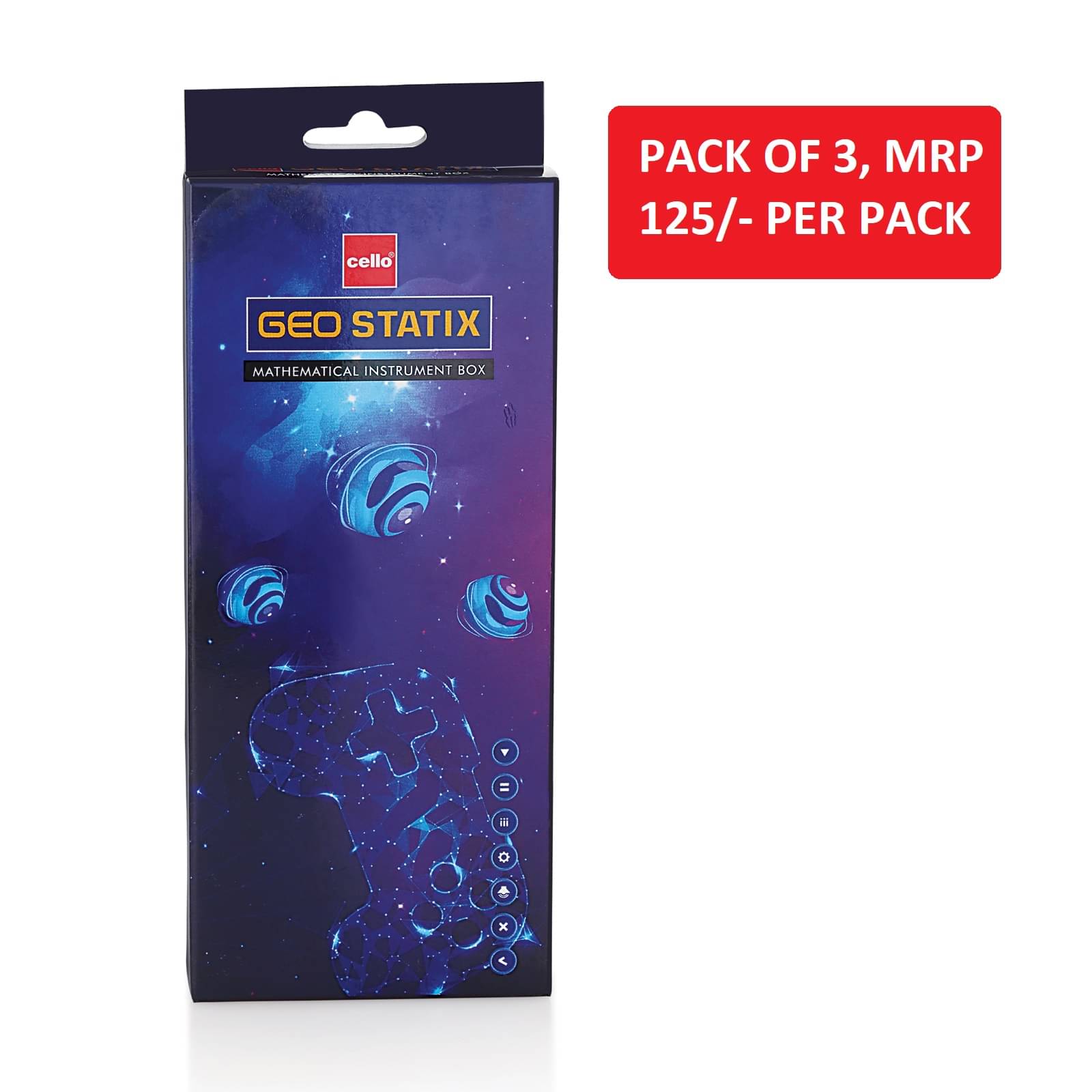     			Cello Geo Statix Mathematical Intrument Box (Pack of 3)