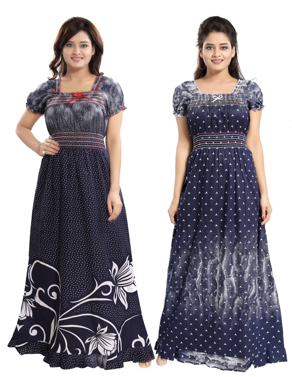     			Cinco Multicolor Cotton Blend Women's Nightwear Nighty & Night Gowns ( Pack of 2 )
