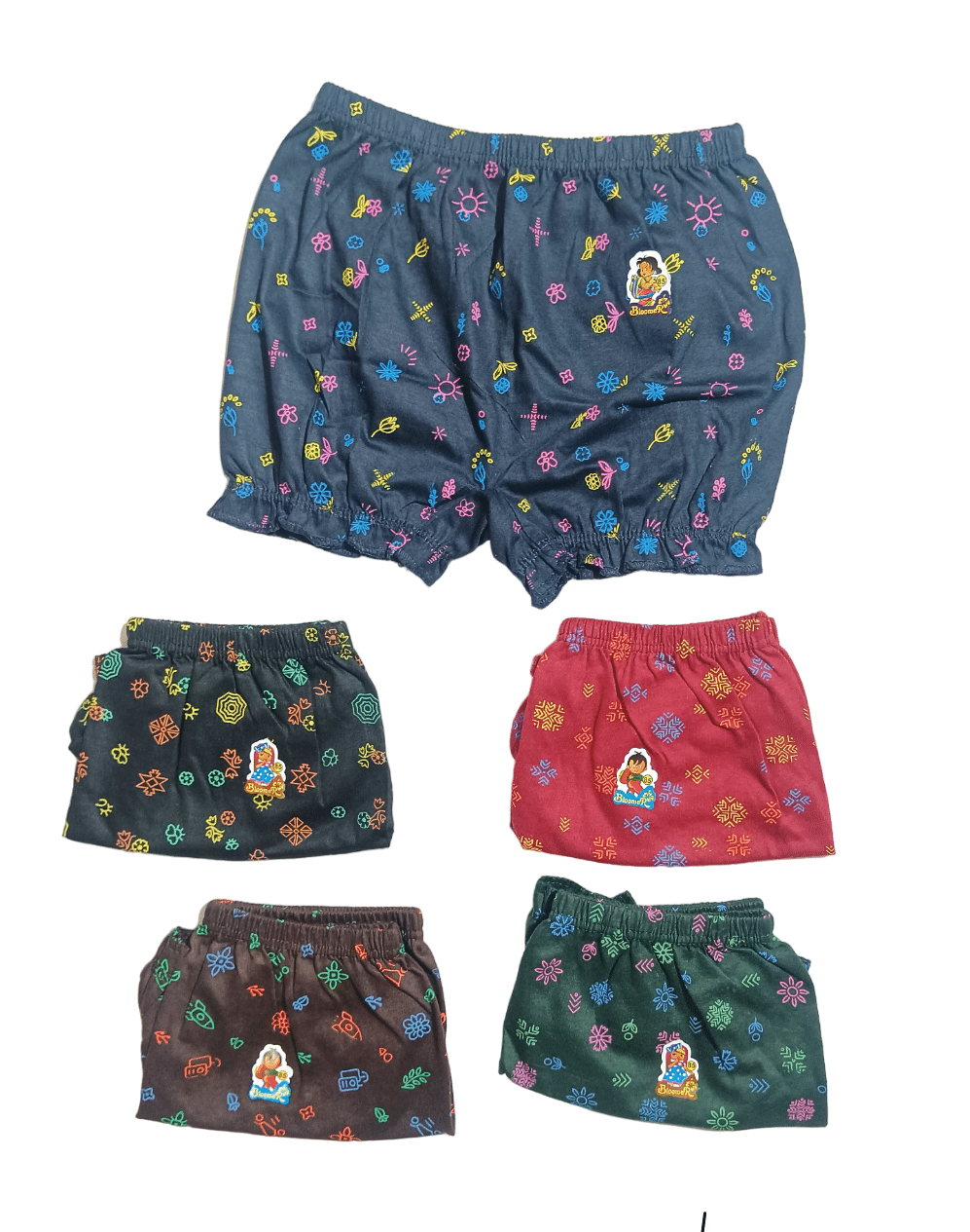 D1 DIFFERENT ONE Pack of 5 Cotton Boy Shorts For Women ( Multi Color ) D1 DIFFERENT ONE Pack of 5 Cotton Boy Shorts For Women ( Multi Color )
