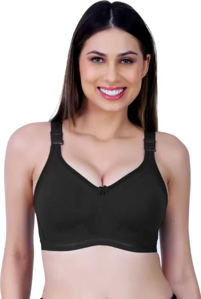 Dempsey Pack of 1 Cotton Blend Non Padded Everyday Bra For Women ( Black )