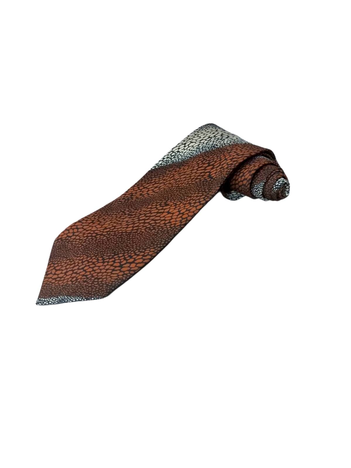     			Denmarc Brown Abstract Silk Necktie