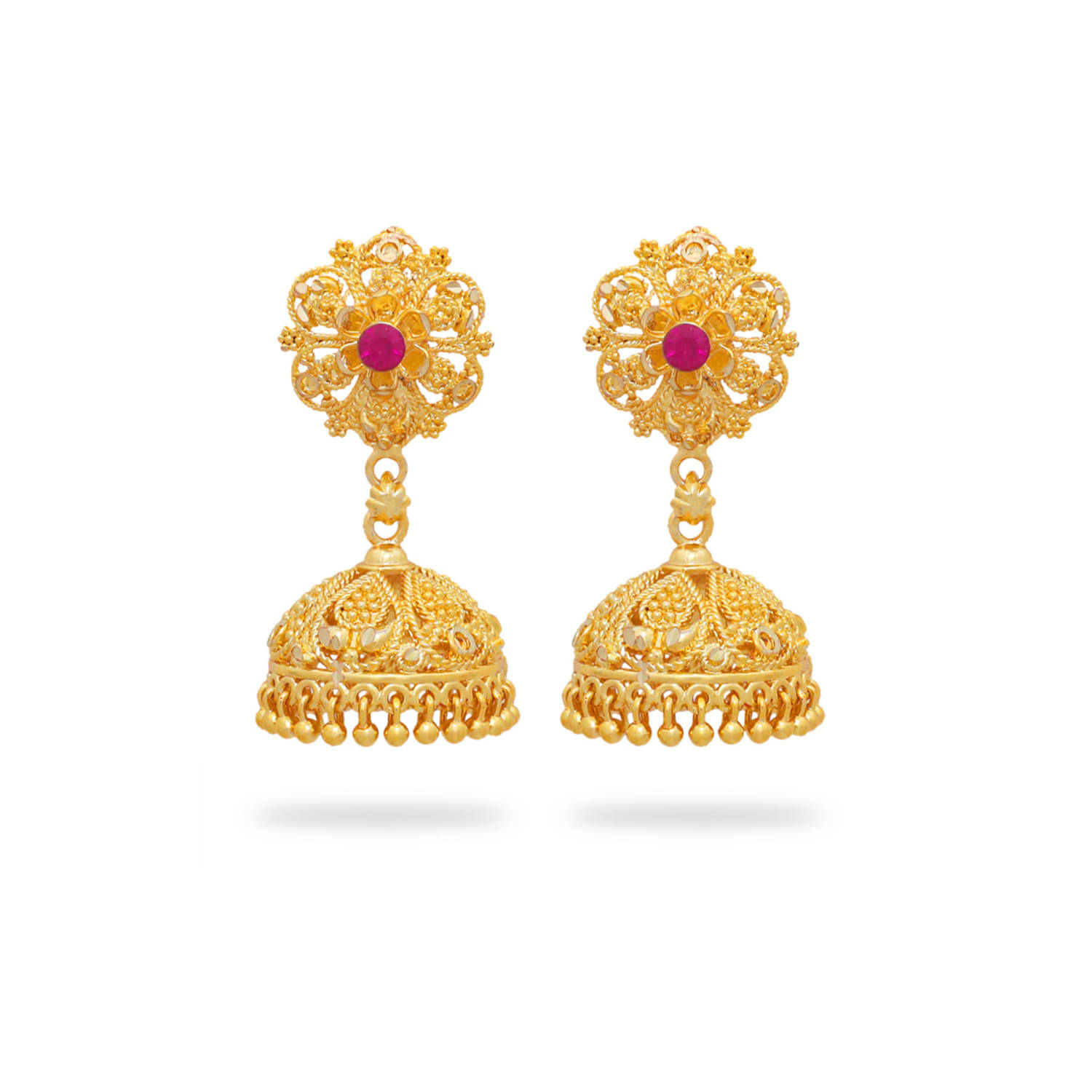     			Drashti Collection Fluorescent Pink Jhumki Earrings ( Pack of 1 )