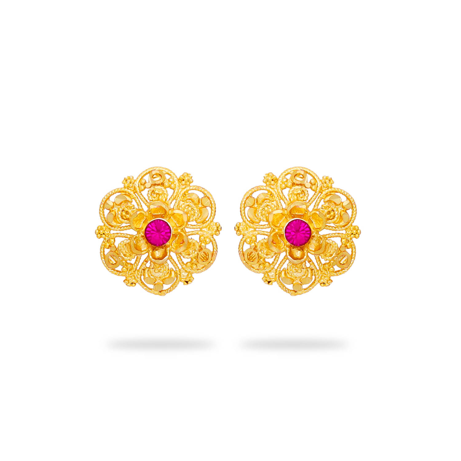     			Drashti Collection Fluorescent Pink Stud Earrings ( Pack of 1 )